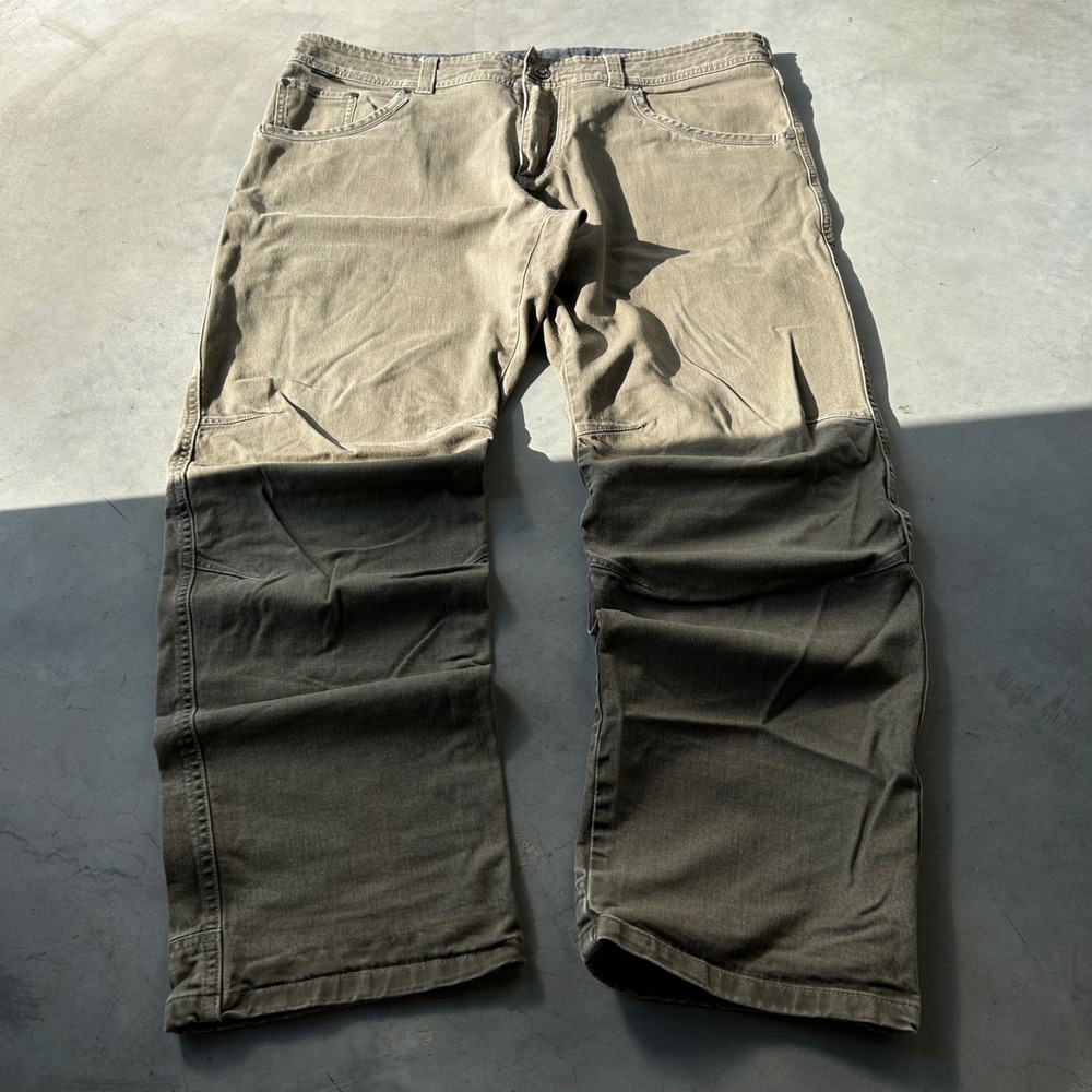 Kuhl Rydr Khaki Canvas Hiking Work Pants Mens 38x30 Tan Articulated Knee